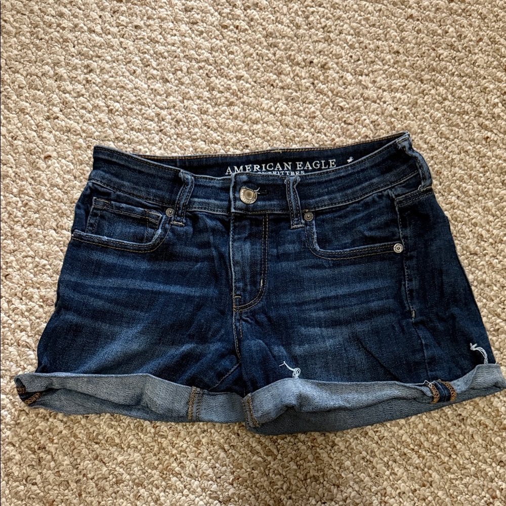 American Eagle Outfitters Women's Deep Indigo Jean Shorts